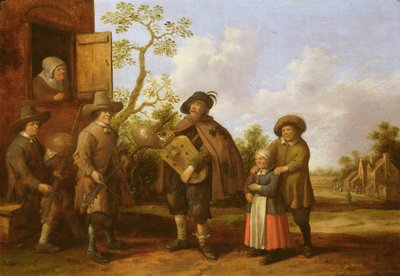 Dorfszene mit Musikern, 1659 von Joost Cornelisz. Droochsloot